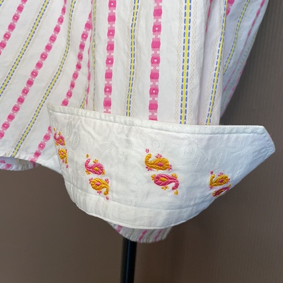 Robert graham long sleeve casual button down shirt size medium pink and yellow - Picture 6 of 12